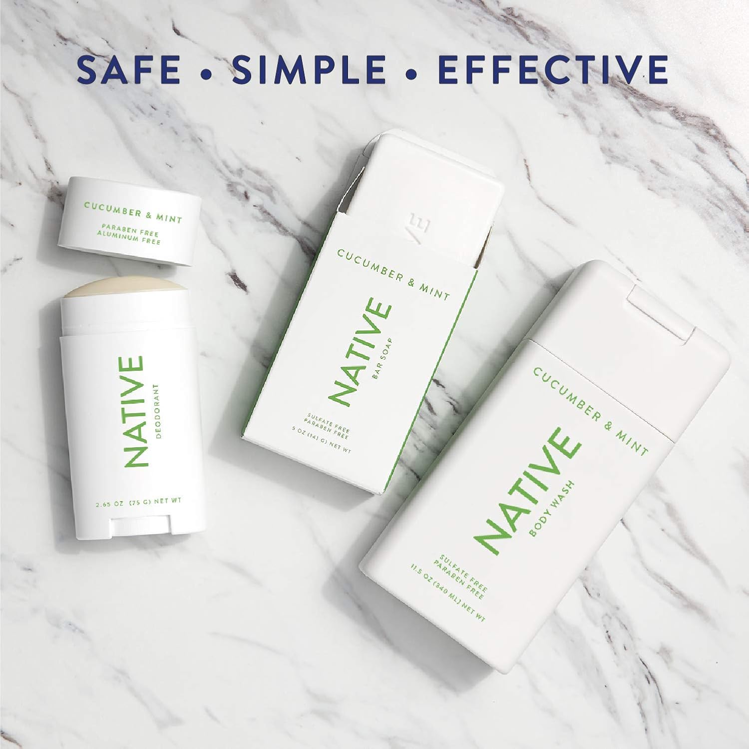 Native Body Wash 3 Pack - Natural Body Wash Women & Men - SLS & Paraben Free - Cucumber & Mint, Coconut & Vanilla, Lavender & Rose: Beauty