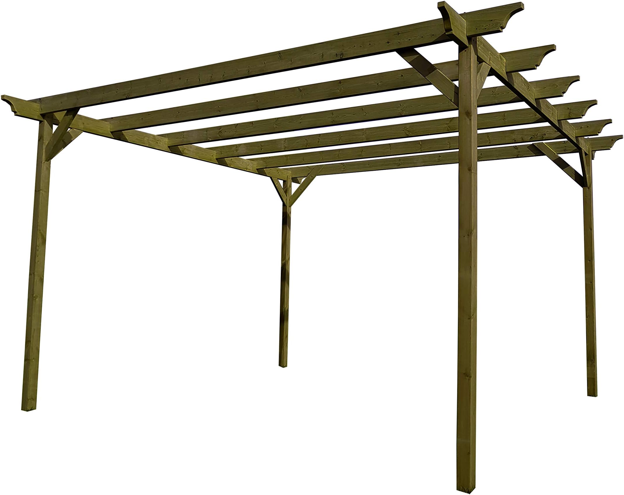 Champion Wooden Garden Pergola Kit - Exclusive Pergola Range - Largest on Amazon (42 Different Sizes) (4.8m x 4.8m 6 posts, Rustic Brown)