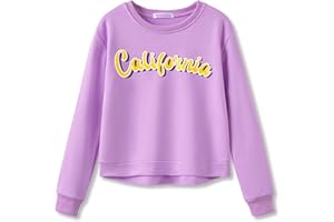 Serdomi Stylish Graffiti/California/New York Crop Sweatshirt for Little & Big Girls - Cool Top Clothes Size 6-18