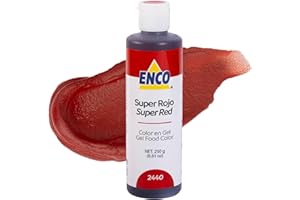 ENCO Food Coloring Gel Super Red 8.8 oz (250g) Concentrated, Vegan