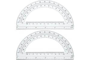 CertBuy 48 Pack Clear Protractor 6 Inch, Plastic Protractor Math Protractors 180 Degrees for Angle Measurement, Protractor for Geometry,Student Math Protractor Ruler for Drawing Geometry Classroom