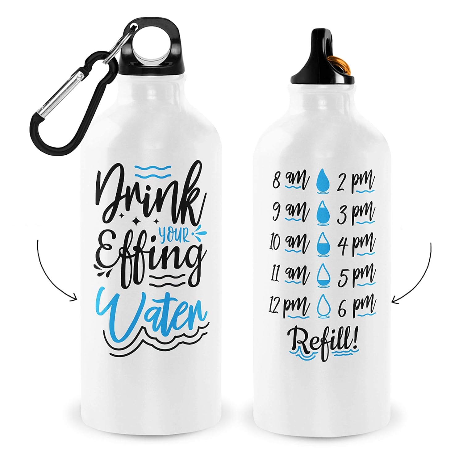 Custom Touch Beautiful Quote Printed Aluminium Water Bottle White for