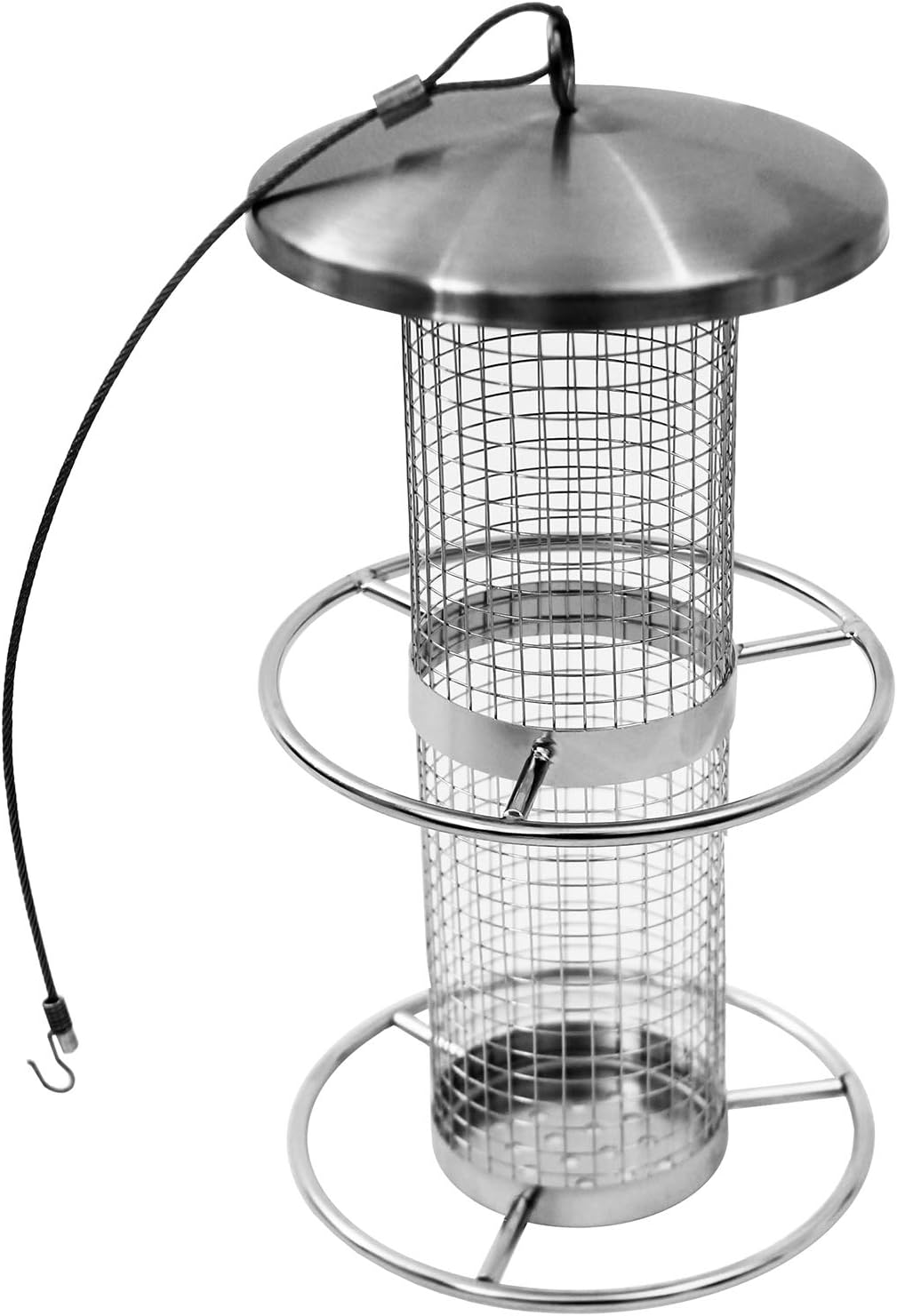Stainless Steel Bird Feeder, Silver - Image 3