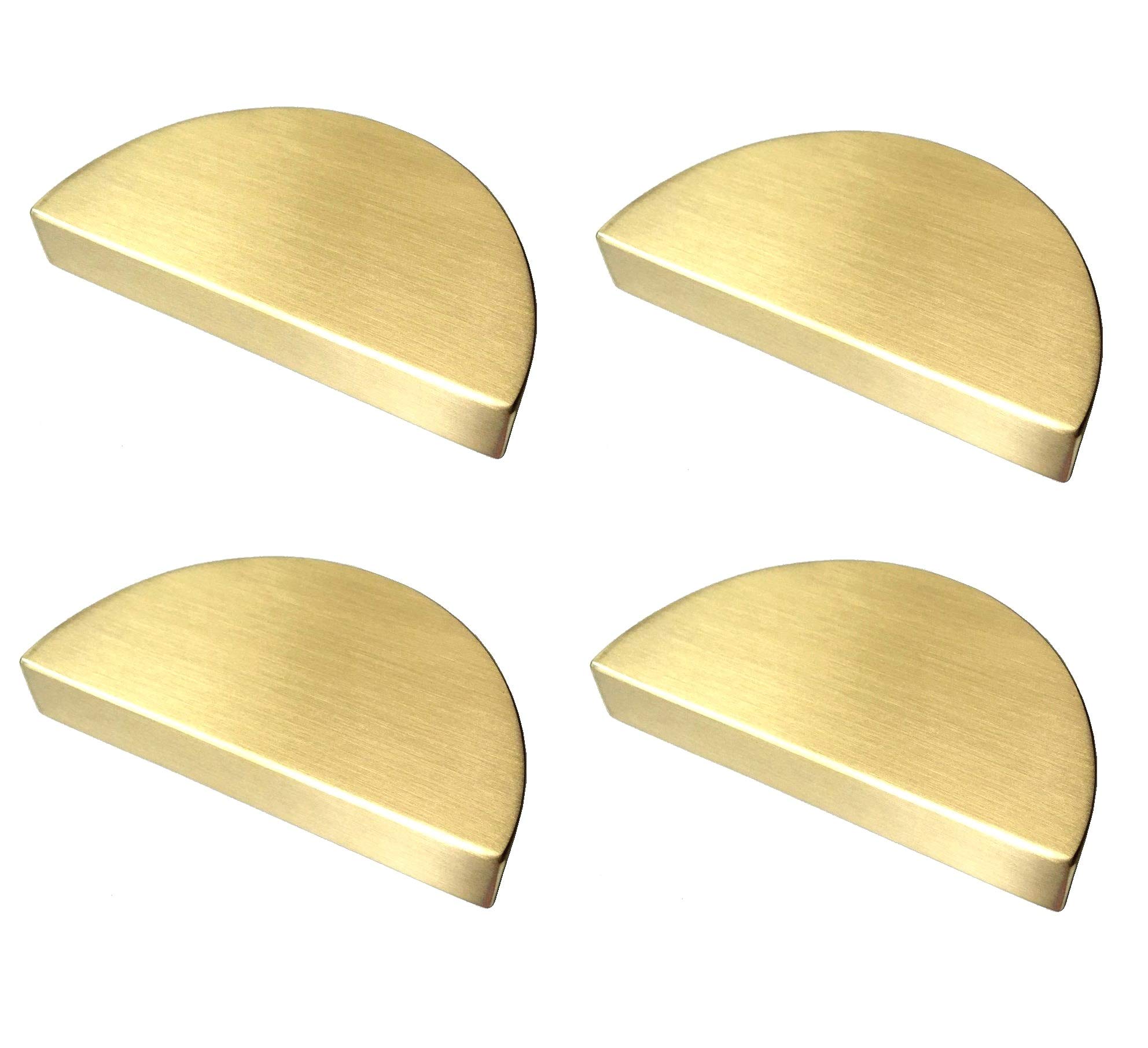 Photo 1 of ROLKOL Half Moon Drawer Pull Cabinet Handles, 2.5" Centers, 3.75" Width, Brushed Gold, Pack of 4, Kitchen Cabinet Pull Hardware