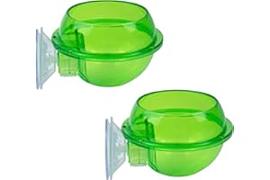 AUEAR, 2 Pack Reptiles Suction Cup Feeder Chameleon Feeding Food Cricket Bowl Water Dish Gecko Ledge Supplies Accessories for