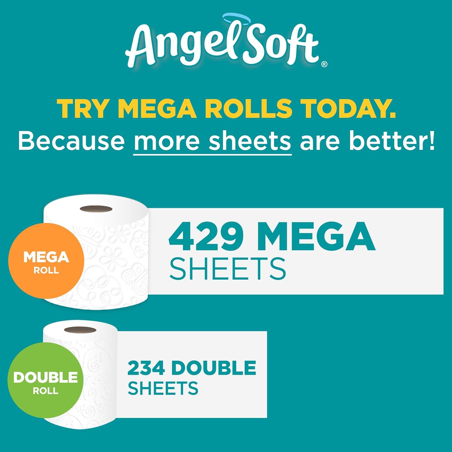 Angel Soft Toilet Paper with Fresh Lavender Scented Tube, 2-Ply Sheet Double Rolls, 12 Count of 214 Sheets Per Roll, Pack of 4 (79372): Health & Personal Care
