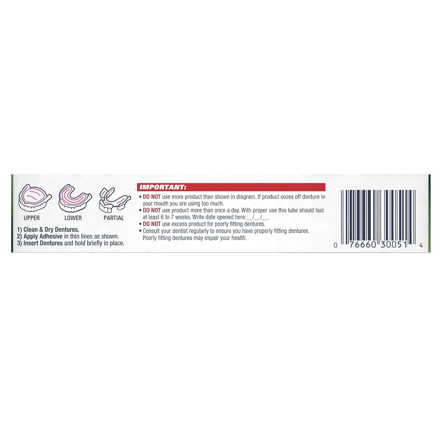 Fixodent Control Denture Adhesive Cream Plus Scope Flavor 2 oz (Pack of 4) : Tooth Whitening Products : Beauty