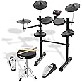 Pyle 7-Piece Electric Drum Set, Electronic Drumming Kit Machine with MIDI Support, Preloaded Sounds, Record Mode, Cymbals, Digital Foot Pedals, Sound Module, Drumsticks, Mac/PC Compatible