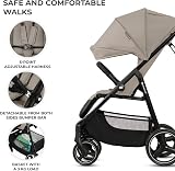 Kinderkraft Trig 3 Lightweight Stroller Beige, One-Hand Fold, 5-Point Harness view 7