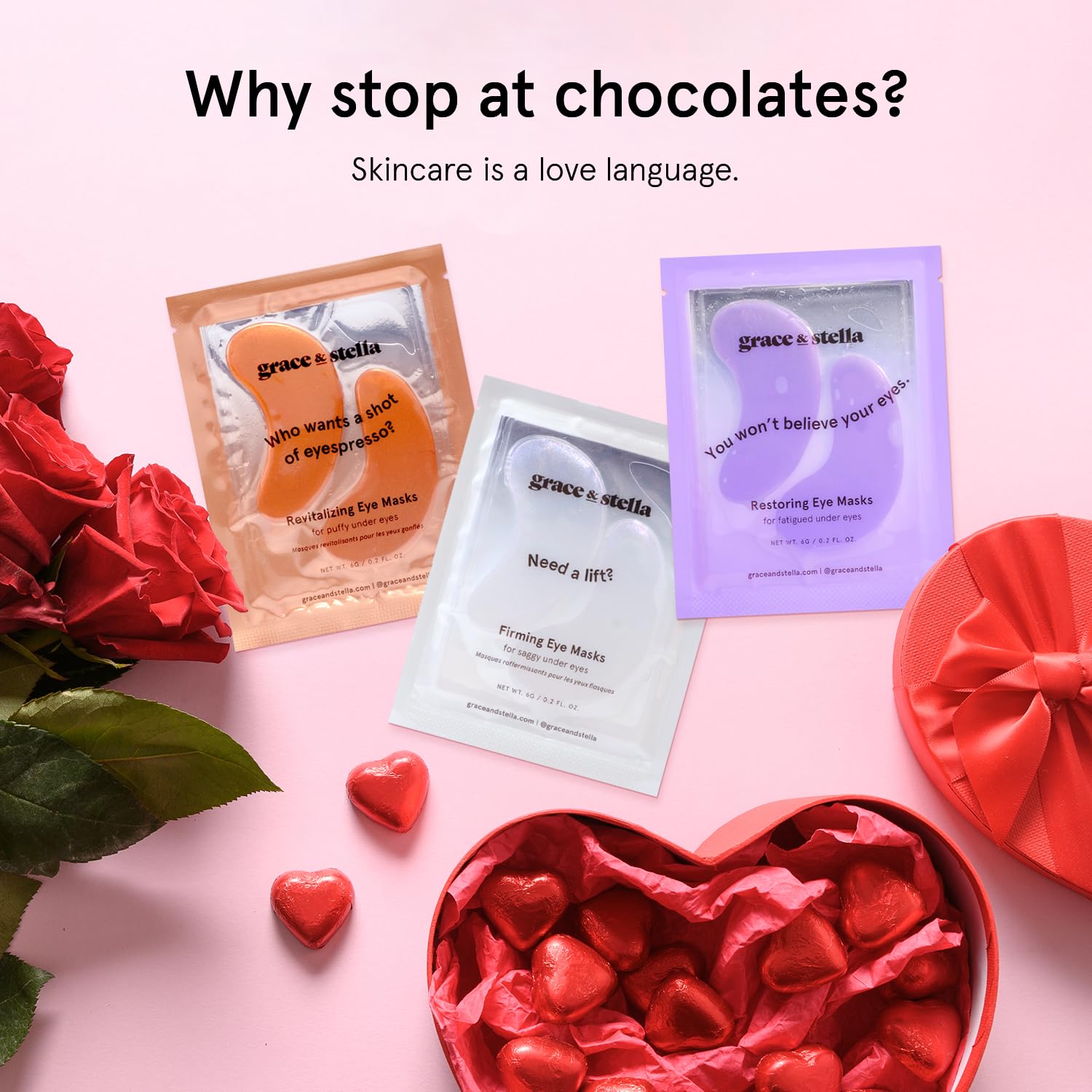 grace & stella Peptide Under Eye Patches with Niacinamide & Rice Extract - Firming Eye Masks for Dark Circles and Puffiness - Gifts Under 20 Dollars - Vegan, Cruelty-Free (White, 24 Pairs)