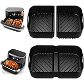 HOMELYLIFE Air Fryer Silicone Liners for Ninja DZ071C 7-QT DualZone Megazone Air Fryer, 2 Pcs Liners for Dual 3.5QT Baskets a