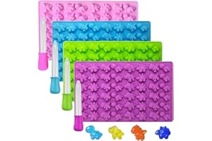 KRLIFCSL Mini Gummy Dinosaur Silicone Candy Molds, Non-Stick Chocolate Molds for Making Fruit Gummies, Chocolates, Vitamin Ca