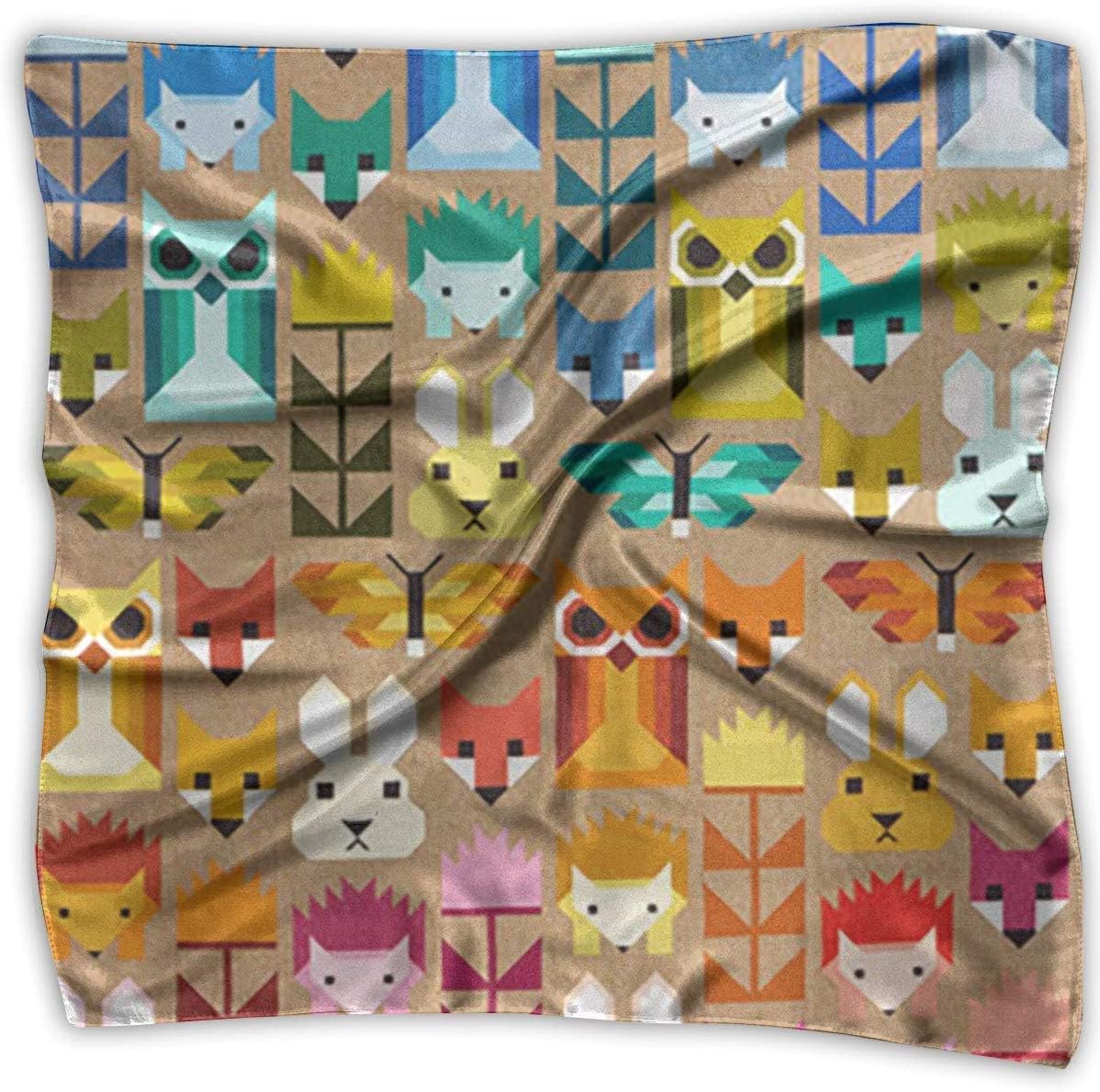 Elizabeth Hartman Fancy Forest Quilt Kit Kona Women's Elegant Square Handkerchief Polyester Neck Head Scarf