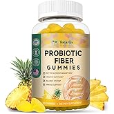 Totaria 9-in-1 Probiotic Fiber Gummies for Adults Teens 16G Fiber per Serving, Psyllium Fiber Supplement with 5 Billion CFU Bacillus Coagulans, Inulin, ACV for Digestion Gut Immunity - 60 Gummies