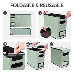 BALEINE File Organizer Box with Lid, Collapsible