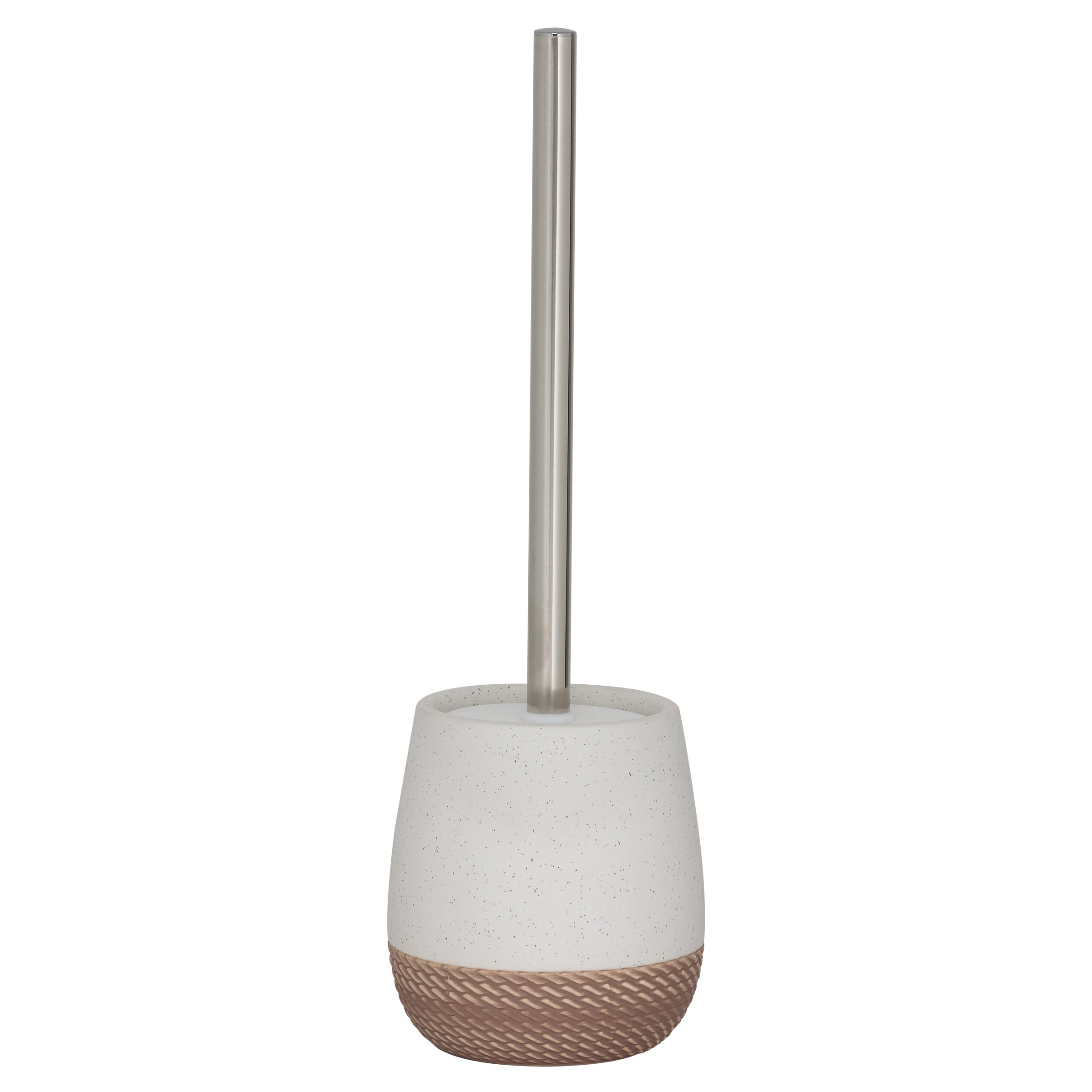 Sealskin Braid Toilet Brush and Holder, Ceramic, Sand, 11.5 x 26 x 11.5 cm