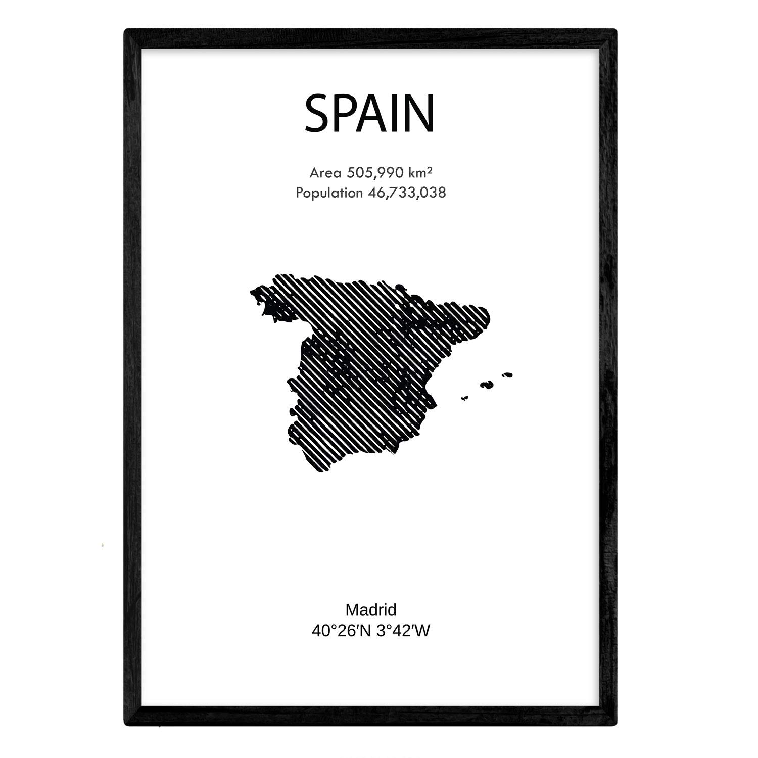 Nacnic Poster of Spain. Sheets of countries and continents. A3 size