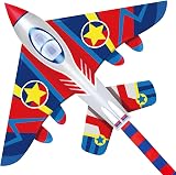 HONBO HUGE Fighter Plane Kite 58in Wide Easy Fly Kit Line Swivel Included view 1