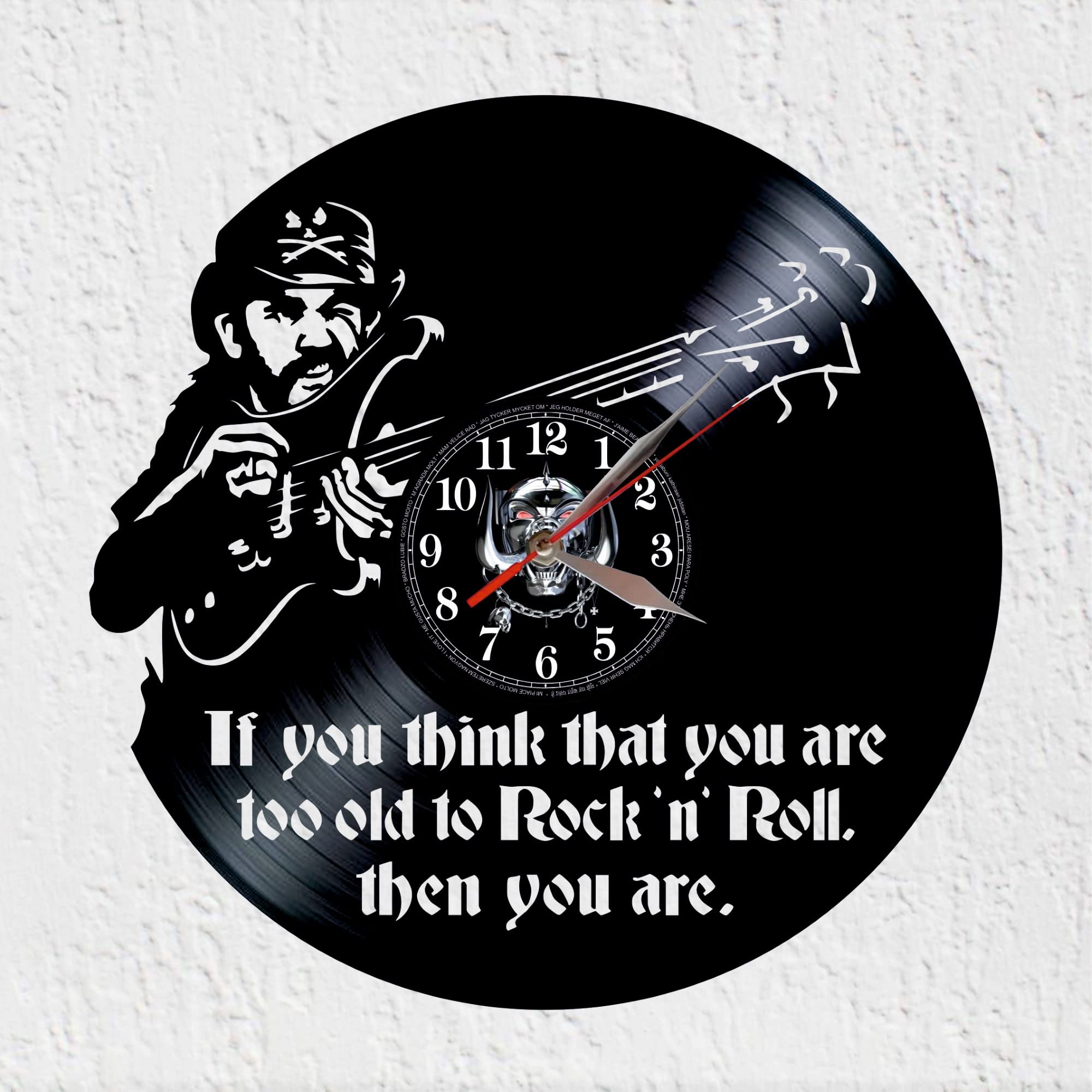 VINY WOODY Lemmy Forever Musician Composer Singer British Bassist Wall Clock Music Hard Rock Heavy Metal Vinyl Record Wall Decoration