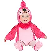Infant Petite Flamingo Halloween Costume | Colorful Bird Outfit for Babies | Baby Animal Toddler Dress for Halloween & Fun