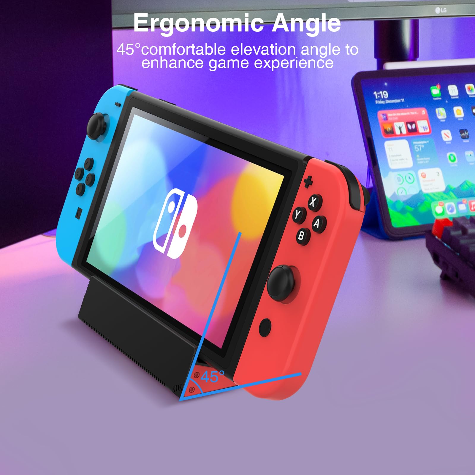 HEIYING Switch Ladestation für Nintendo Switch 2 /OLED/Lite, Ladestation mit Standard USB-C Anschluss für Einfaches Aufladen der Konsole 3