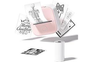 POKELABEL Print Pod Sticker Printer, T02 Mini Thermal Printer with 1 Paper Roll, Small Bluetooth Pocket Note Printer, Thermal Sticker Printer for Giftware, Journal, Note, Plan, Early Education