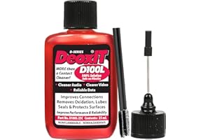 CAIG LABORATORIES DeoxIT D100L-25C Contact Cleaner with Precision Needle & Brush – Cleans, Deoxidizes, Lubricates & Protects – Electronic Contact Cleaner for Audio, Automotive, Electrical, Marine & More