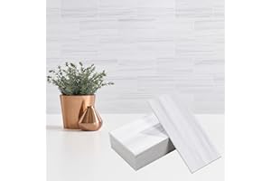 StyloVue 100 Pieces Peel and Stick Backsplash for Kitchen, 3" x 6" PVC Subway Tile 2025 Upgraded Dolomite Star Gray Backsplas