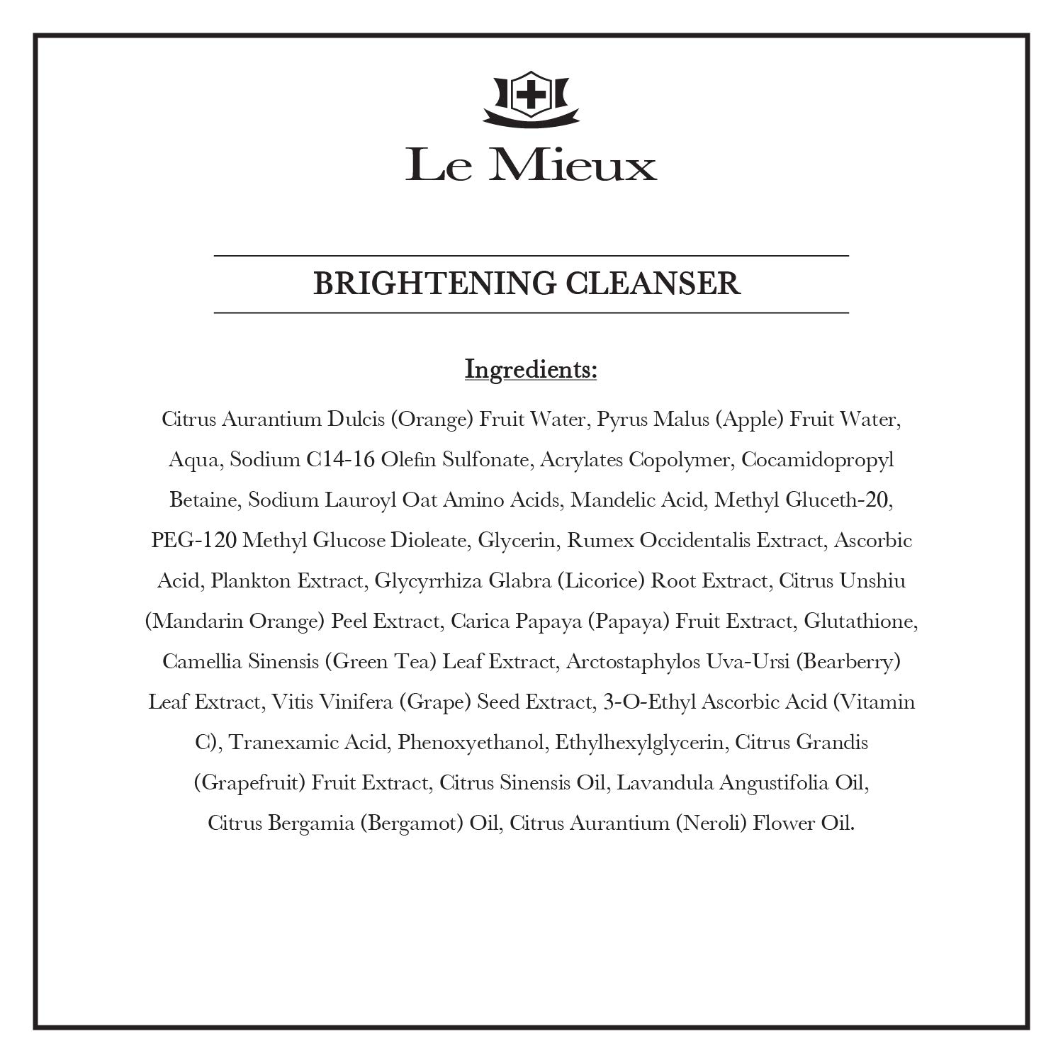 le mieux brightening cleanser