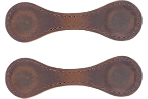 Vutlue Leather Magnetic Bookmarks, 2PCS Vintage Style Leather Magnetic Bookmarks Ideal Gift for Book Enthusiasts Men Women and Children (Dark Brown No Custom)