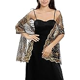 Ralcosuss Women’s Sequins Glitter Pashmina Scarf Shawl and Wrap for Evening Party Dresses Wedding Bride Bridal Gifts