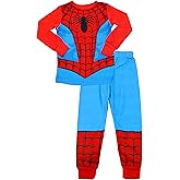 Marvel Spiderman Pajamas for Boys - Spidey Suit Printed Shirt and PJ Pants - Super Hero PJ Loungewear for Kids, Size 10 Red/Blue