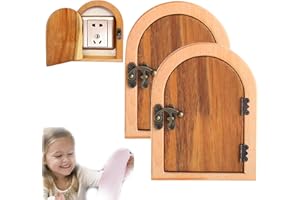 ENGUGU Fairy Door Outlet Cover Plate, Baby Proof Outlet Covers, Child Proof Light Switch Guard, Handmade Wooden Interior Electrical Outlet Switch Covers, Protects Children and Pets (a2)