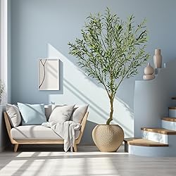 VIGGDA 7ft Artificial Olive Tree Fake Tree Interior