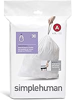 simplehuman CW0161 Code B Custom Fit 6L Trash Can Liners, 30/Box