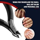 FVION Cuticle Trimmer Professional Nippers with Rubber Handle Dark 5mm view 2