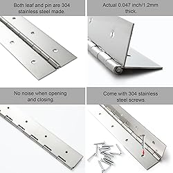 2 Pack Heavy Duty Piano Hinge 36 Inch x 2 Inch