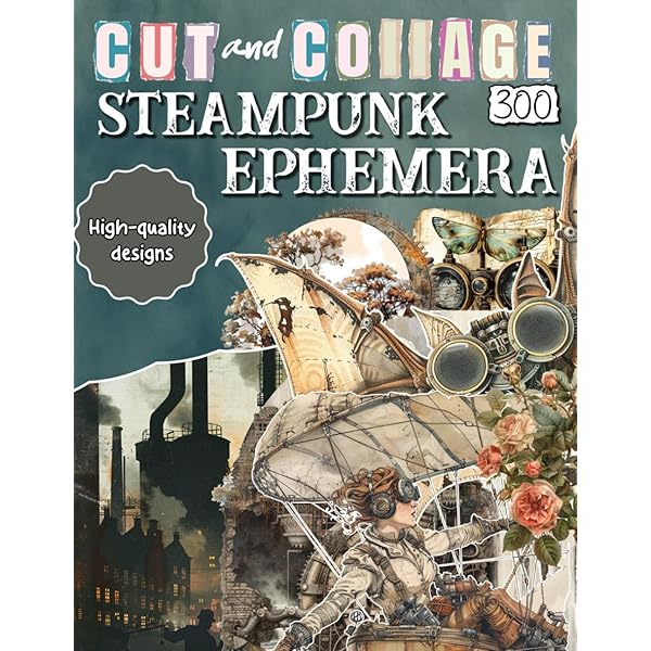 Steampunk Vintage Scrapbook Paper - 18 Double-Sided Sheets