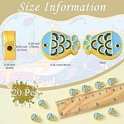 LiQunSweet 20 Pcs Enamel Marine Animal Golden Bead