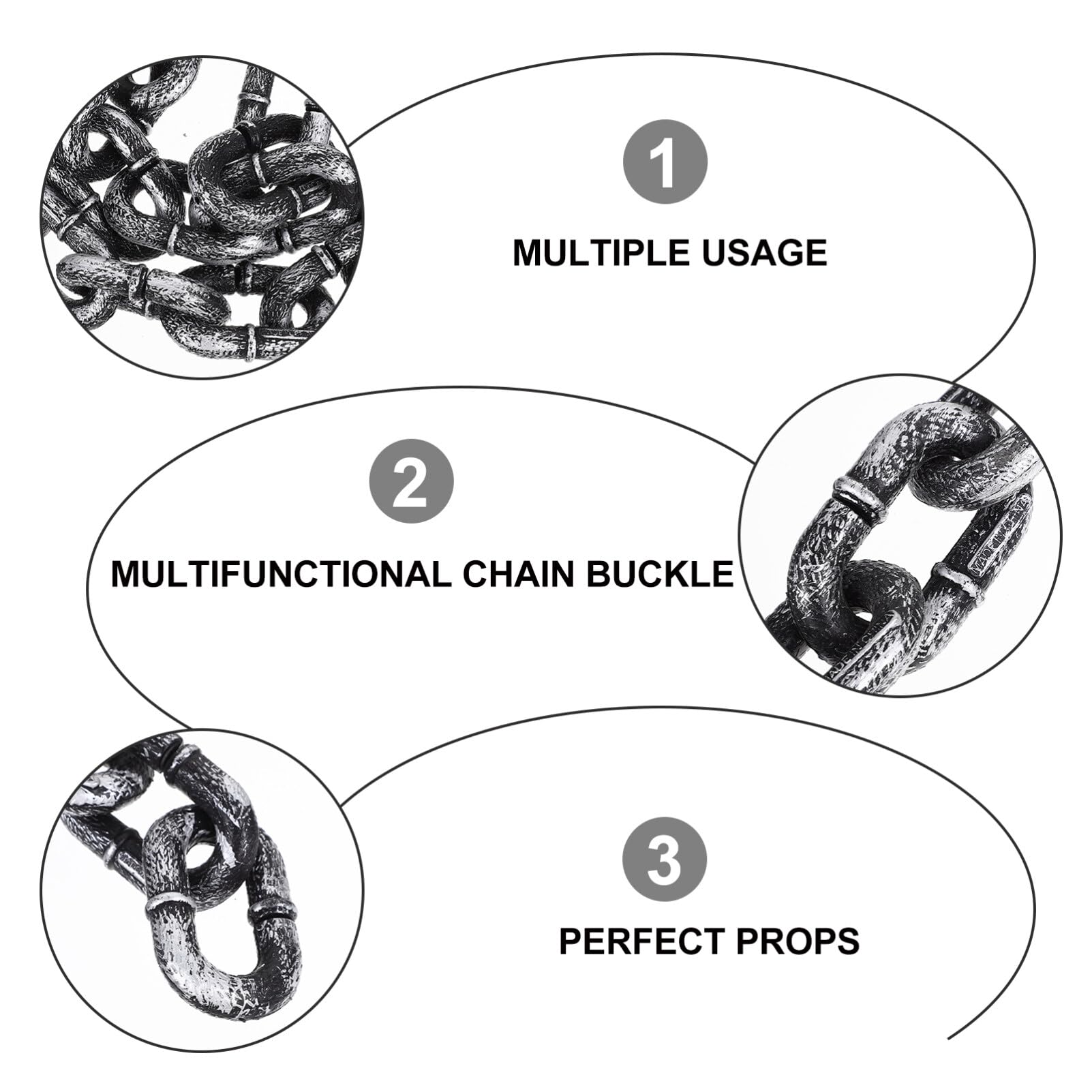 IMIKEYA Plastic Halloween Chains: 3.2 Feet Fake Chains Props for Cosplay Party Decoration