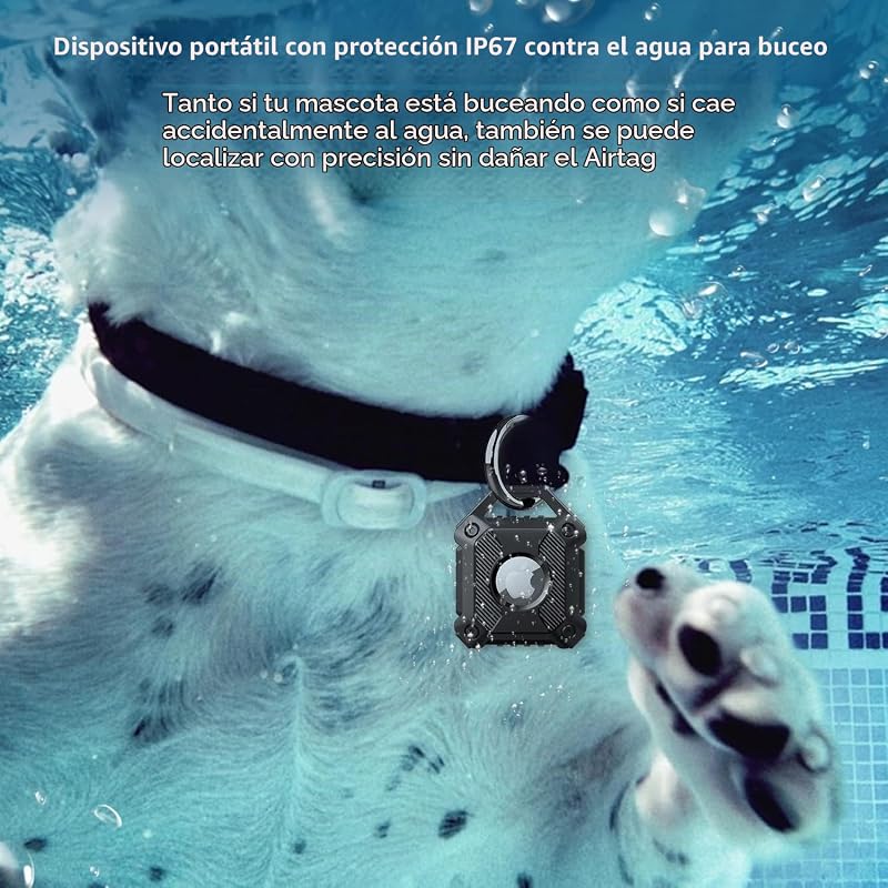 Impermeable Llavero para AirTag, Tapa Completa del Tornillo 1 Pieza Llaveros AirTag Funda Protectora, Airtags Llavero Portátil Impermeable para Apple AirTag 2021 TPU del Collar de Perro - Gato