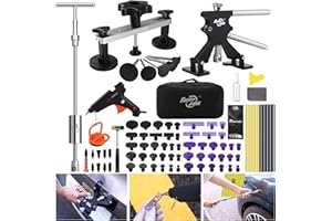 Super PDR 75Pcs Dent Puller Kit for Paintless Dent Repair, Comprehensive Auto Body Repair Tool with 3 Kinds of Puller, Extra Glue Tabs, Toolbag etc, Reusable Dent Removal Kit for Large/Small Dents