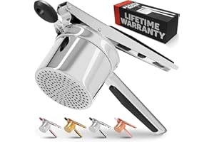 PRIORITY CHEF PriorityChef Large 15oz Potato Ricer, Heavy Duty Stainless Steel Potato Masher and Ricer Kitchen Tool, Press and Mash Kitchen Gadget For Perfect Mashed Potatoes - Everytime