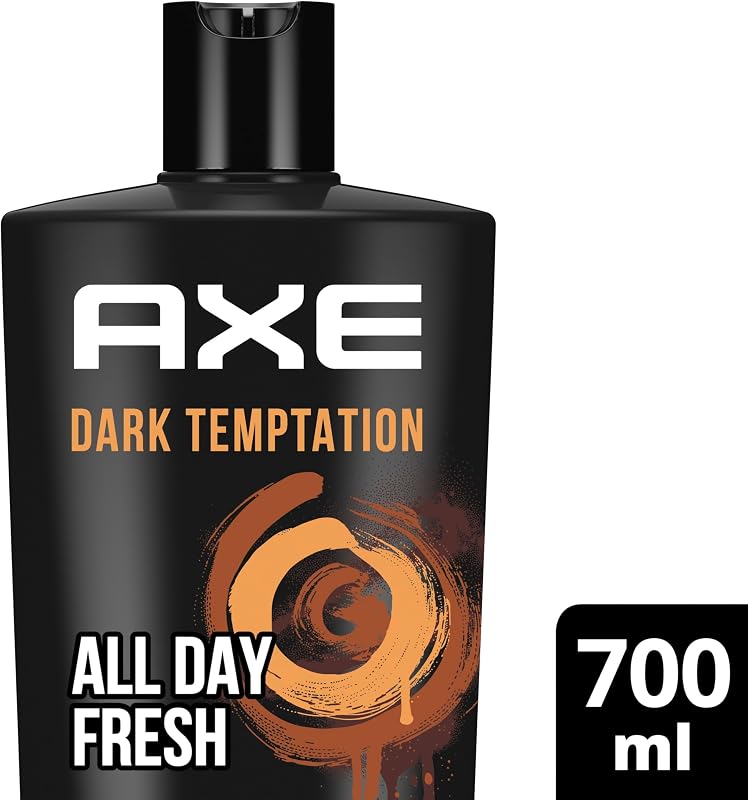 Gel de ducha y champú Dark Temptation XXL 3 en 1 para una frescura duradera y fragancia después de la ducha dermatológicamente probado, 700 ml