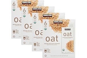 Kirkland Signature Oat Organic Non-Dairy Beverage - Made With Rolled Oats - 2g Rolled Oats in Every Serving - Ready Set Gourmet Donate a Meal Program - 4 Pack (192 Fl oz. Each)
