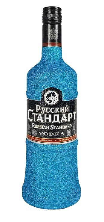 Russian Standard Vodka 70cl (40% Vol) Bling Bling Glitzerflasche in blau -[Enthält Sulfite]