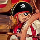 Jc.upin Pirate Hat Eye Patch Costume Set Kids Boys Girls Adults Caribbean view 6