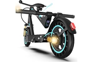 HAPALI Electric Scooter for Adults, Up to 23/25 Miles & 22 MPH, 8.5/10" Honeycomb Solid Tires, Front/Dual Suspension, Built-in Side/Turn Lights