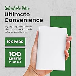 KitchenDine 10 Pack Note Pads 4x6 | 100 Sheets Per