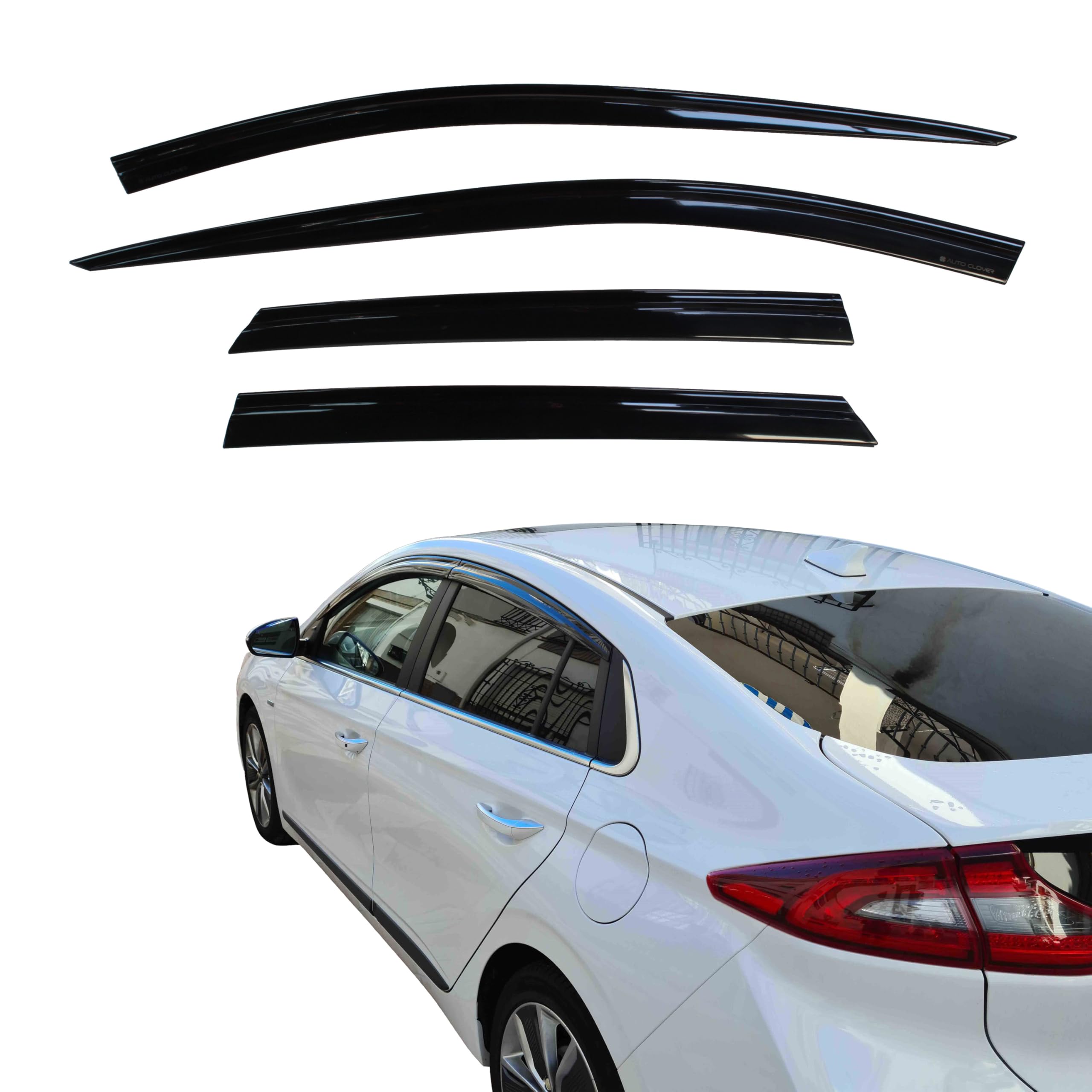 AUTO CLOVER Wind Deflectors Set for Hyundai Ioniq 2016+ (4 pieces)
